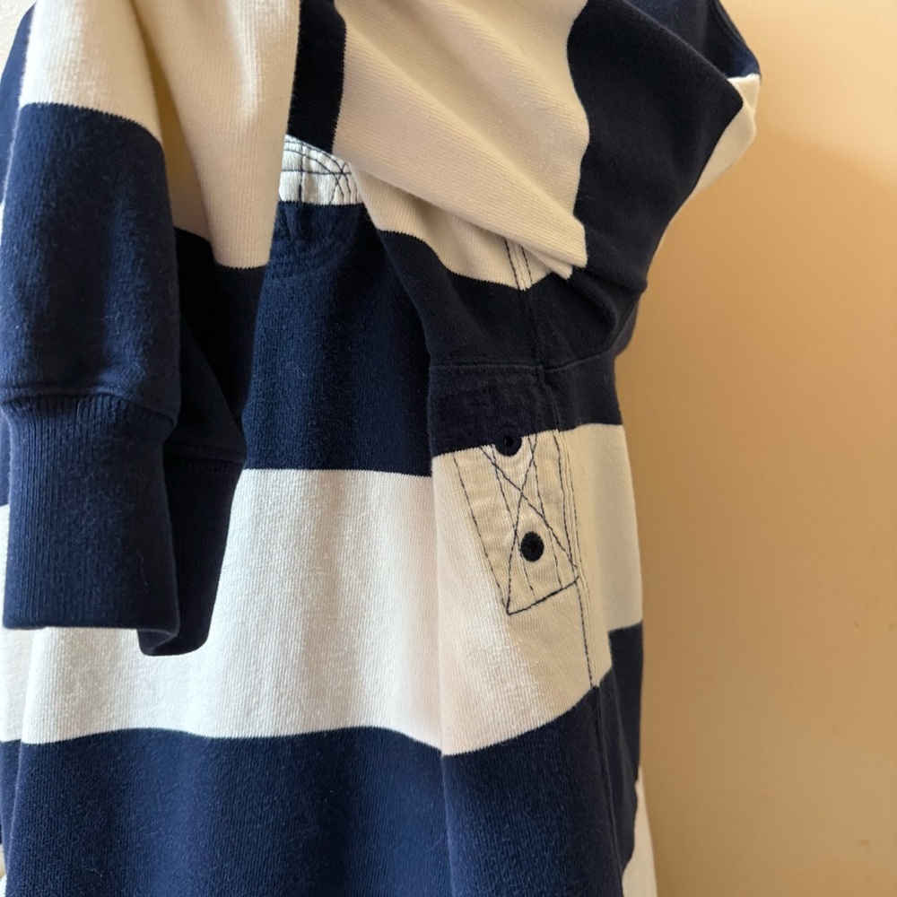 Vintage Polo Ralph Lauren Navy blue and white striped 90s Rugby Shirt - Picture 6 of 11